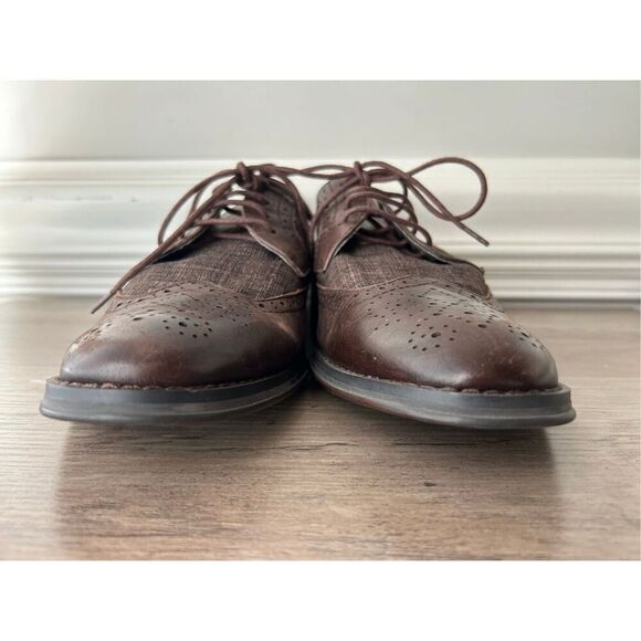 Vionic Oxford Roth men\'s lace-up dress wingtip in chestnut sz 10 comfort career